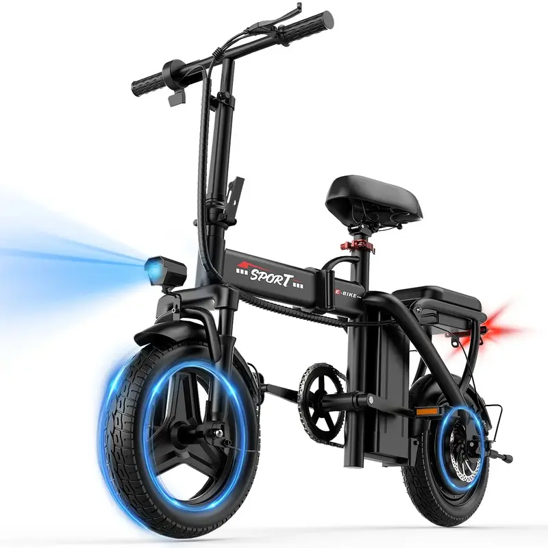 Z6 BIKE| Peak 1200W| 25MPH| 14" Pneumatic Tires| 22-40 Mile Range l Rear Disc Brake l Foldable l Two Seats
