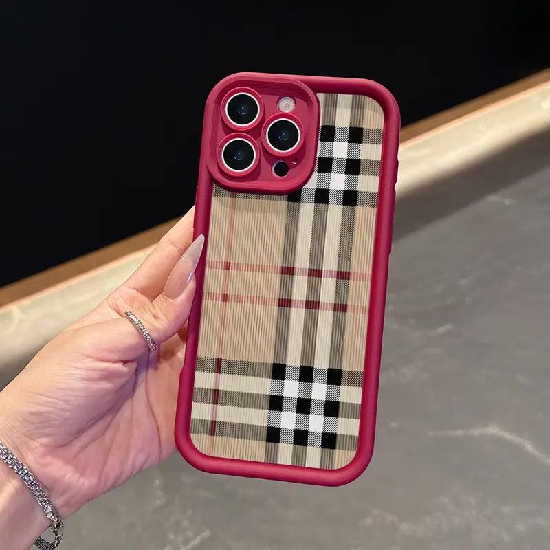 1 piece, beautiful checkered pattern shockproof phone case, suitable for iPhone 11, 12, 13, 14, 15, 16, 17 Pro Max, Pro Plus Air, made of soft silicone material, gift for boyfriend or girlfriend, Christmas gift, New Year gift.QXB640