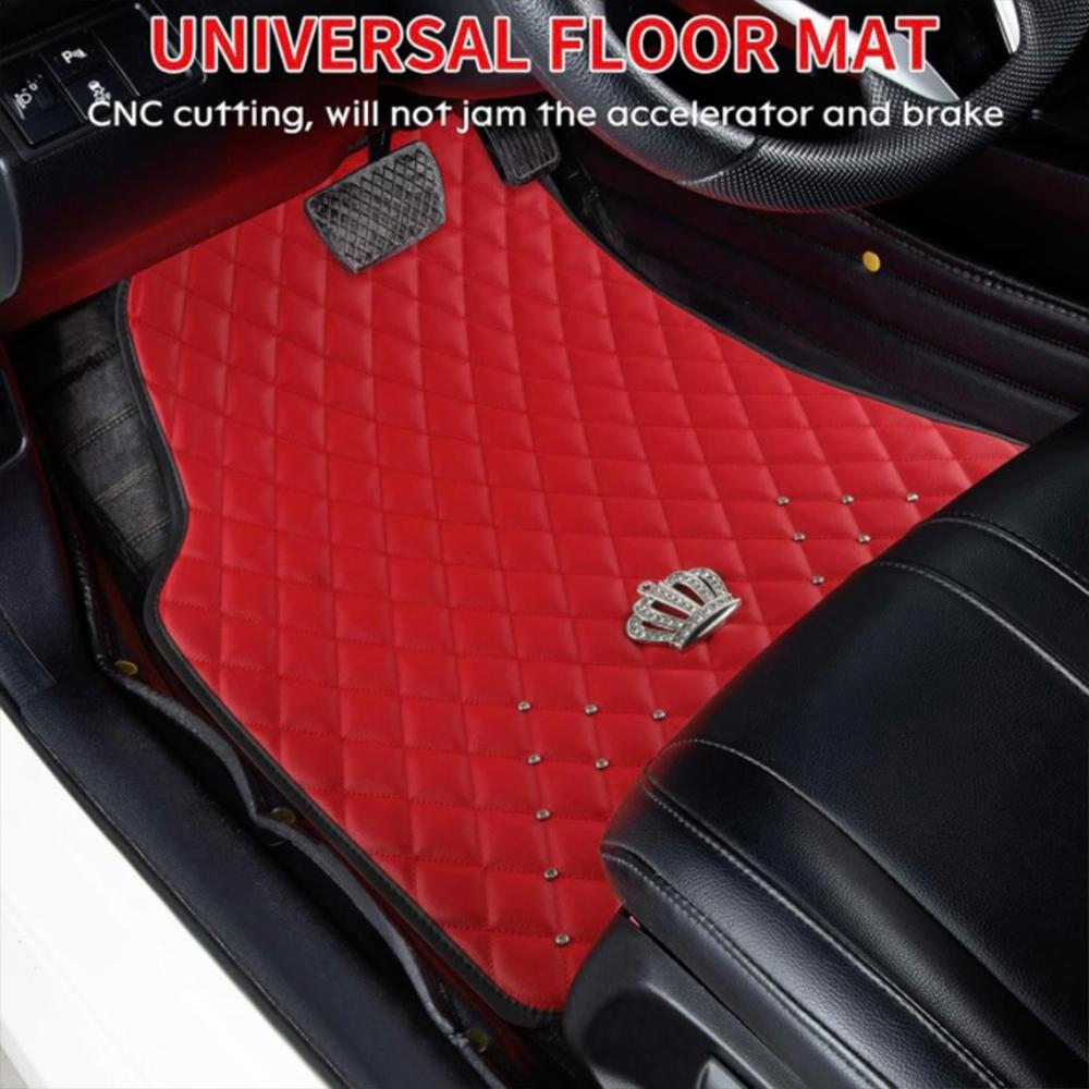 Car Floor Mat, 5 Counts/set Rhinestone Decor Vehicle Interior Floor Mat, Universal Car Interior Accessories for Women & Men, Car Accessories