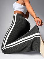 Black AB Mesh - White Contrast Striped