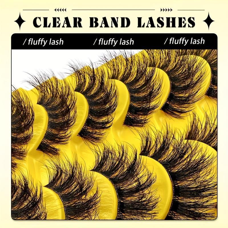 Transparent Thick Soft Synthetic False Eyelashes, Thick Curly Comfortable Versatile Fake Lashes, Perfect for All Seasons, Easy Application