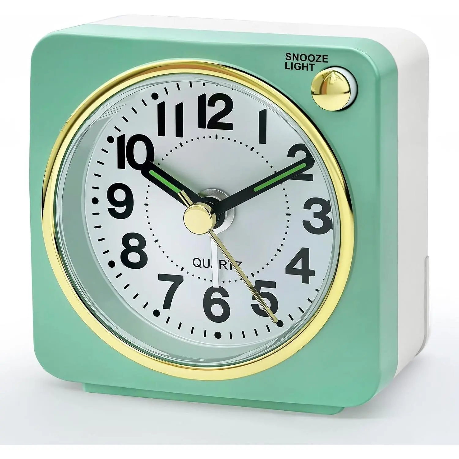 Ultra Small Battery Analog Travel Alarm Clock, Retro Bedside Table Clock for Bedrooms, Desk Clock, Vintage Home Decor for Bathroom Kitchen Living Room, MintGift
