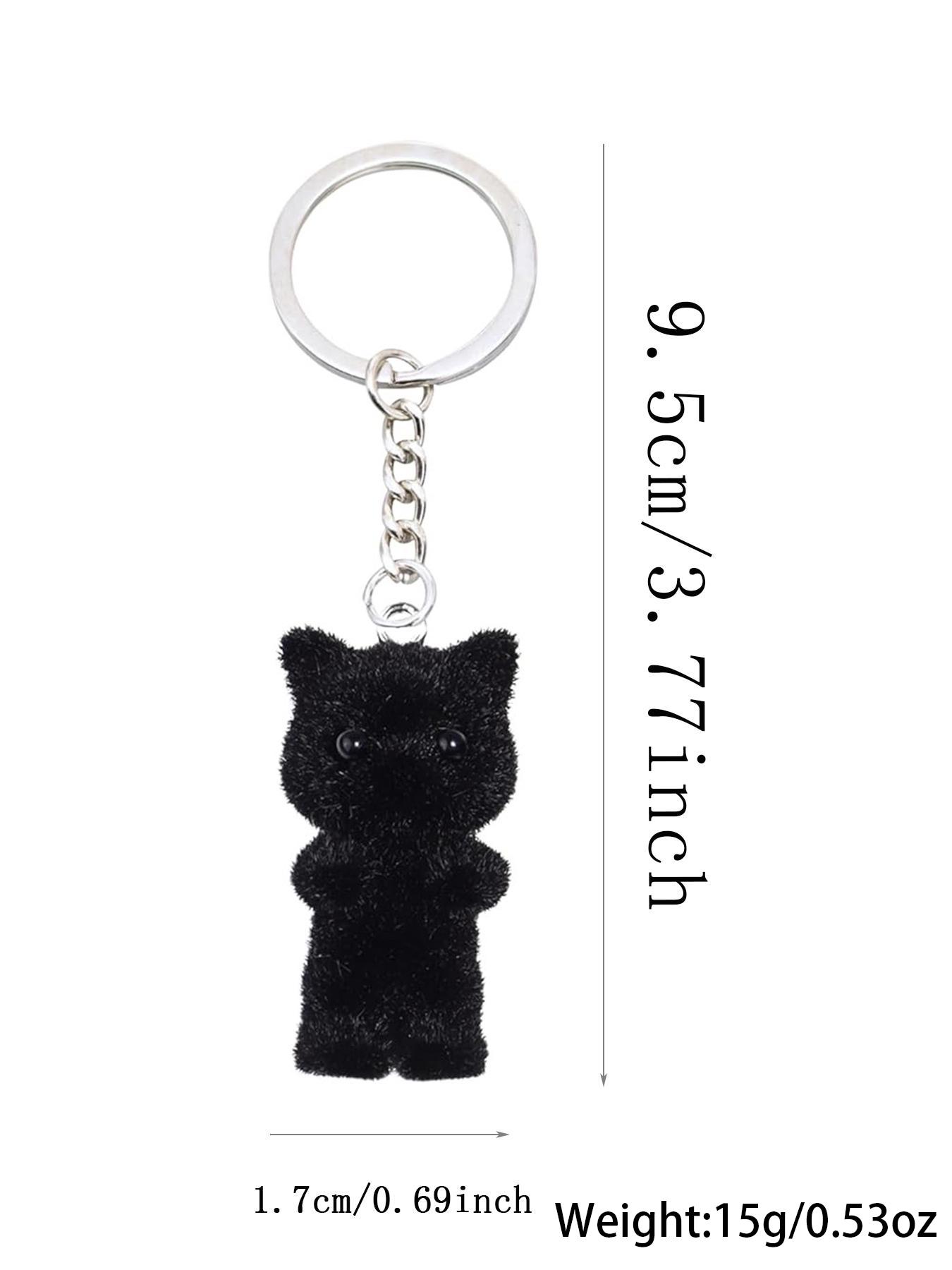 Cute Cat Design Keychain, Fuzzy Keychain, Trendy Cute Keychain for Car Keys for Women & Men, Fashion Accessories for Bag Backpack Wallet Pendants Decor
