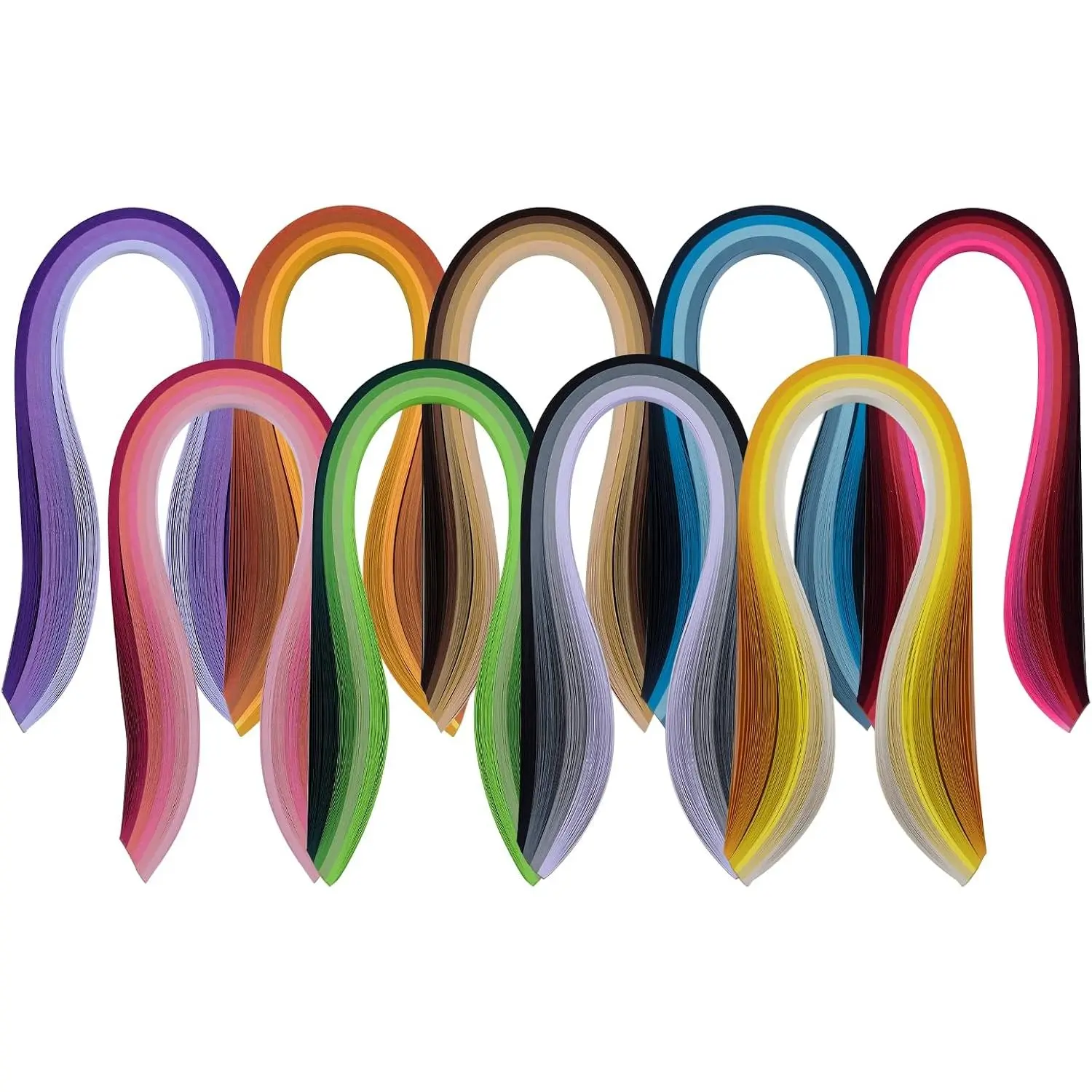 Quilling Paper Strips, 9 Pack 900 Strips, 5mm x 39cm, 36 Shades, 120gsm Pre-Cut Paper for Card Making, Paper Flowers, Wall Art & DIY Crafts