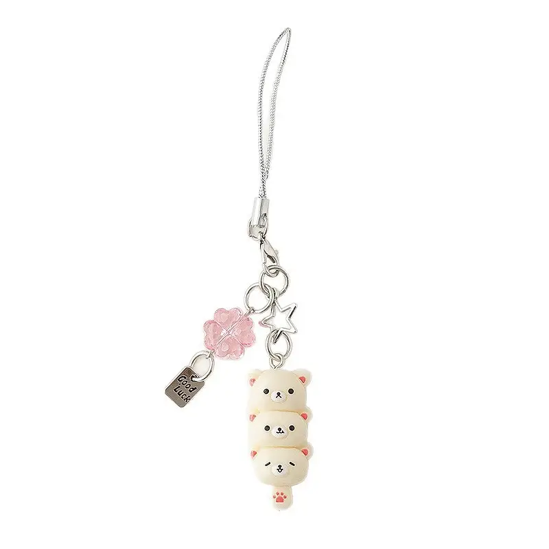 Cute Bear Couple Resin Keychain Lightweight Pendant Accessories for Couples Kids