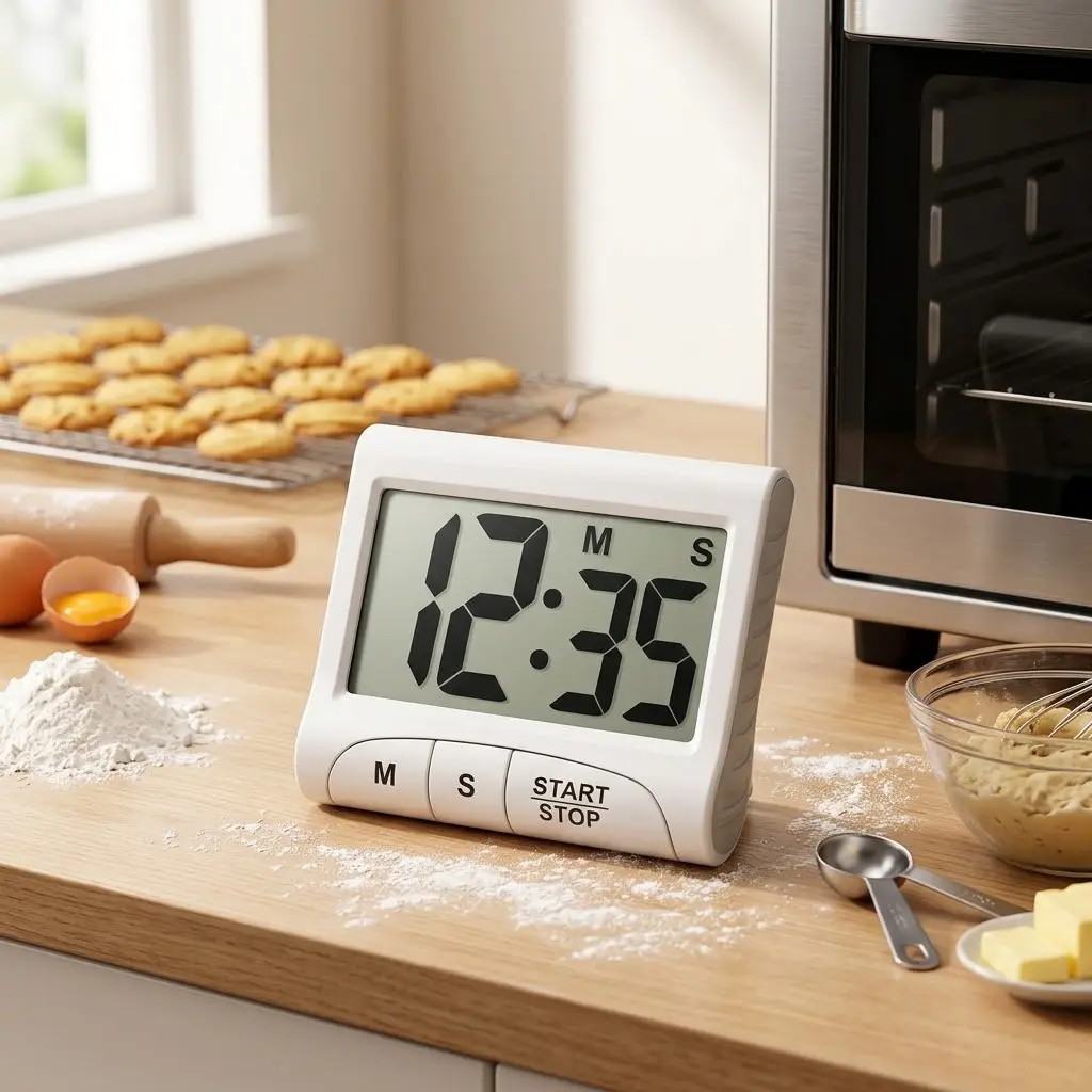Digital Kitchen Timer with Magnetic Back, Large LCD Display, Count Up & Down, Portable Mini Time Manager for Cooking, Baking, Studying, Fitness