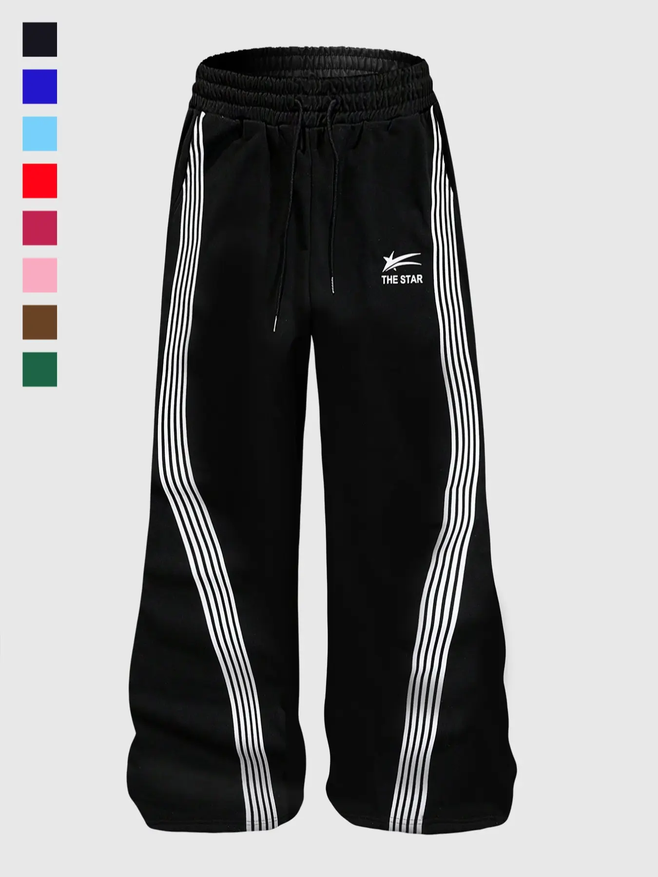 Men's Striped Side Straight Leg Pants, Casual Sports Trousers, Casual Athletic Pants, Street Fashion Casual Loose Fit, Breathable Aerobic Workout Pants, All Seasons Wear, Multiple Colors Available