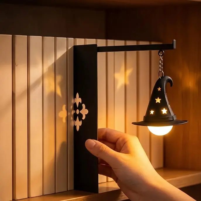 Mini LED Bookshelf Light, Cute Small Bookcase Lamp with Warm Lighting, Decorative Shelf Accent Light for Bedroom, Desk, Reading Corner & Home Decor