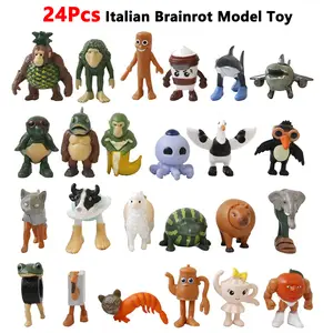 Italian Brainrot Action Figure Set, Tung Tung Sahur Tralalero Model, Fun Desktop Decorations Ornaments Toys for Kids and Fan