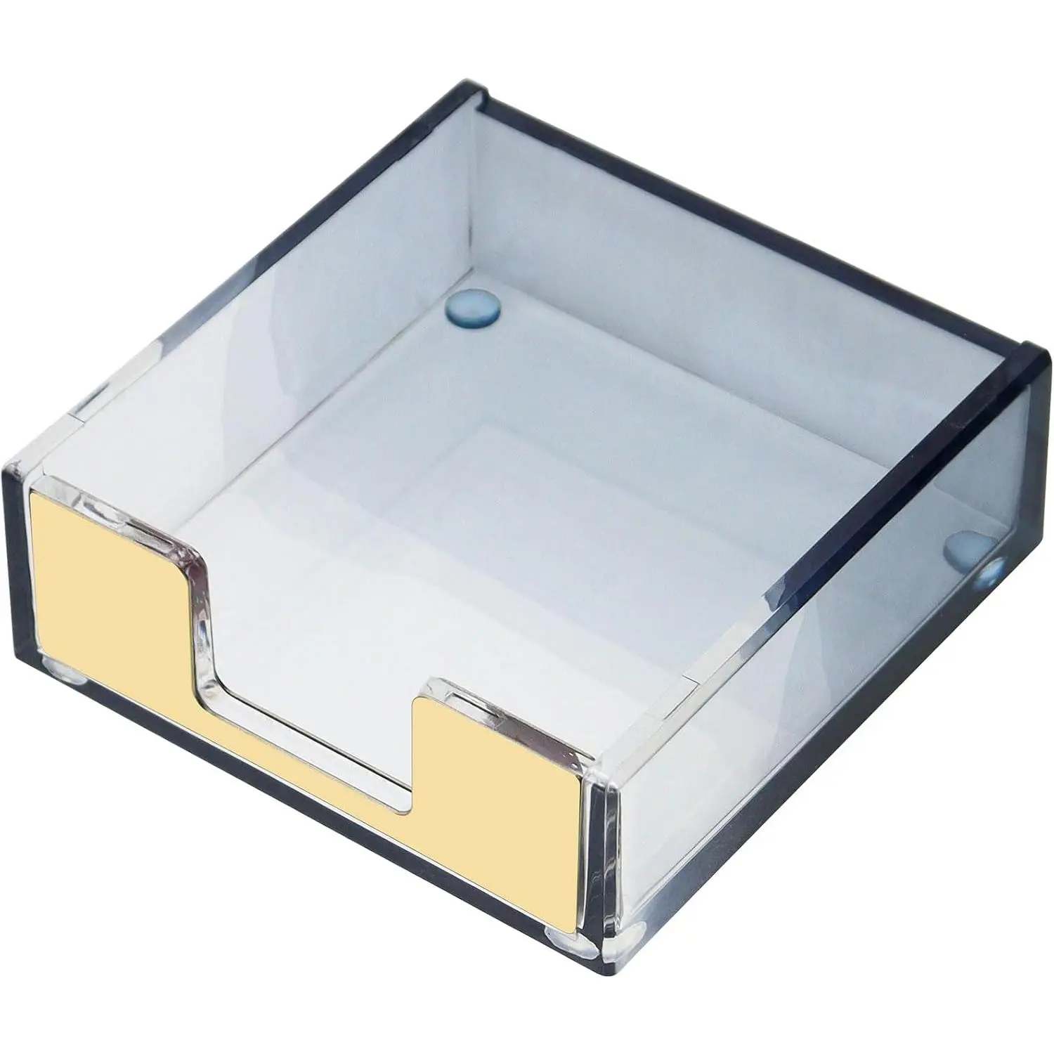 Gradient  Sticky Note Holder Clear  Memo Pad Dispenser | Desk Organizer Dispenser with Non-Slip Pads Desk Accessories for Office  Decor Aesthetic  (Black)