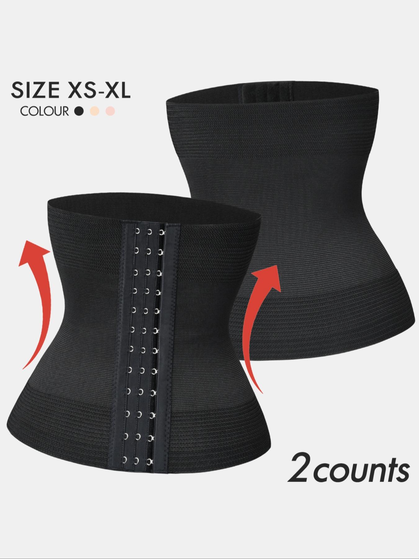Women's Solid Hook & Eye Waist Trainer, Tummy Control Shaper, Waist Cincher for Postpartum Recovery & Weight Loss