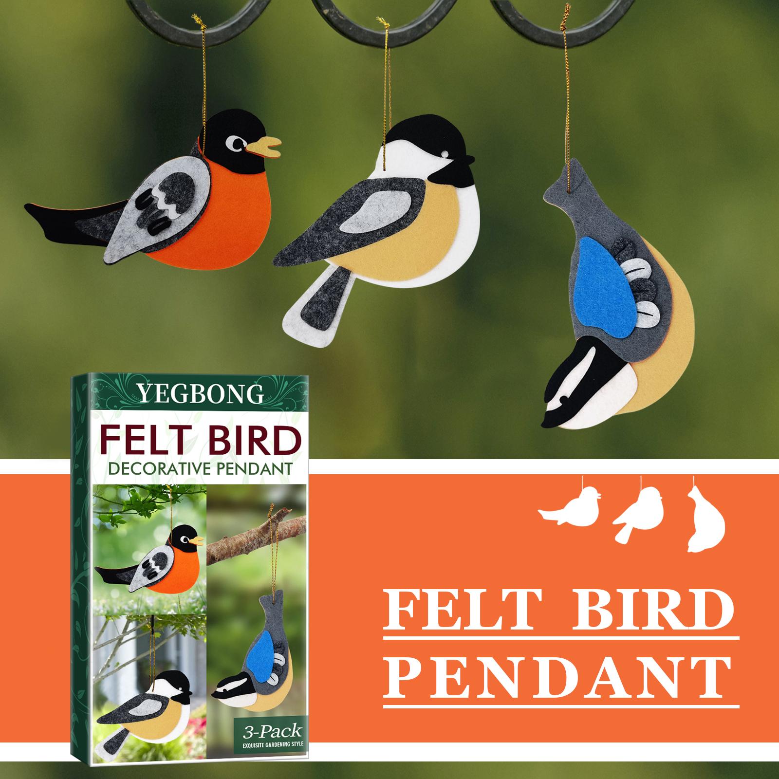 Bird Ornament Garden Branch Decoration Cartoon Felt Fabric Colorful Bird Balcony Window Decoration