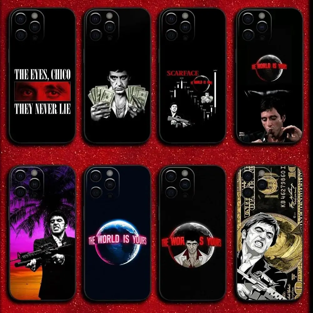 S-Scarfaces Tony M-Montana Phone Case For iPhone 17 Promax 17e 17 16 15 14 13 12 11 Mini Pro Max Air For Samsung S26 Ultra S25 S24 S23 S22 FE Plus Edge Anti-Fall shockproof protection Soft silicone Back Cover For Fans Gift