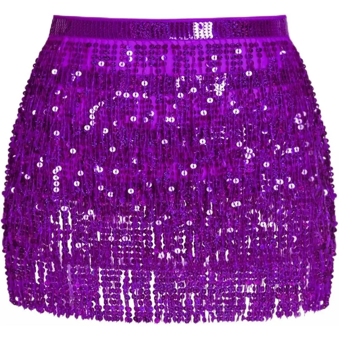 Women's Sequin Tassel Skirt, Sparkly Fringe Skirt for Women, Glitter Metallic Rave Costume, Festival Party Skirts