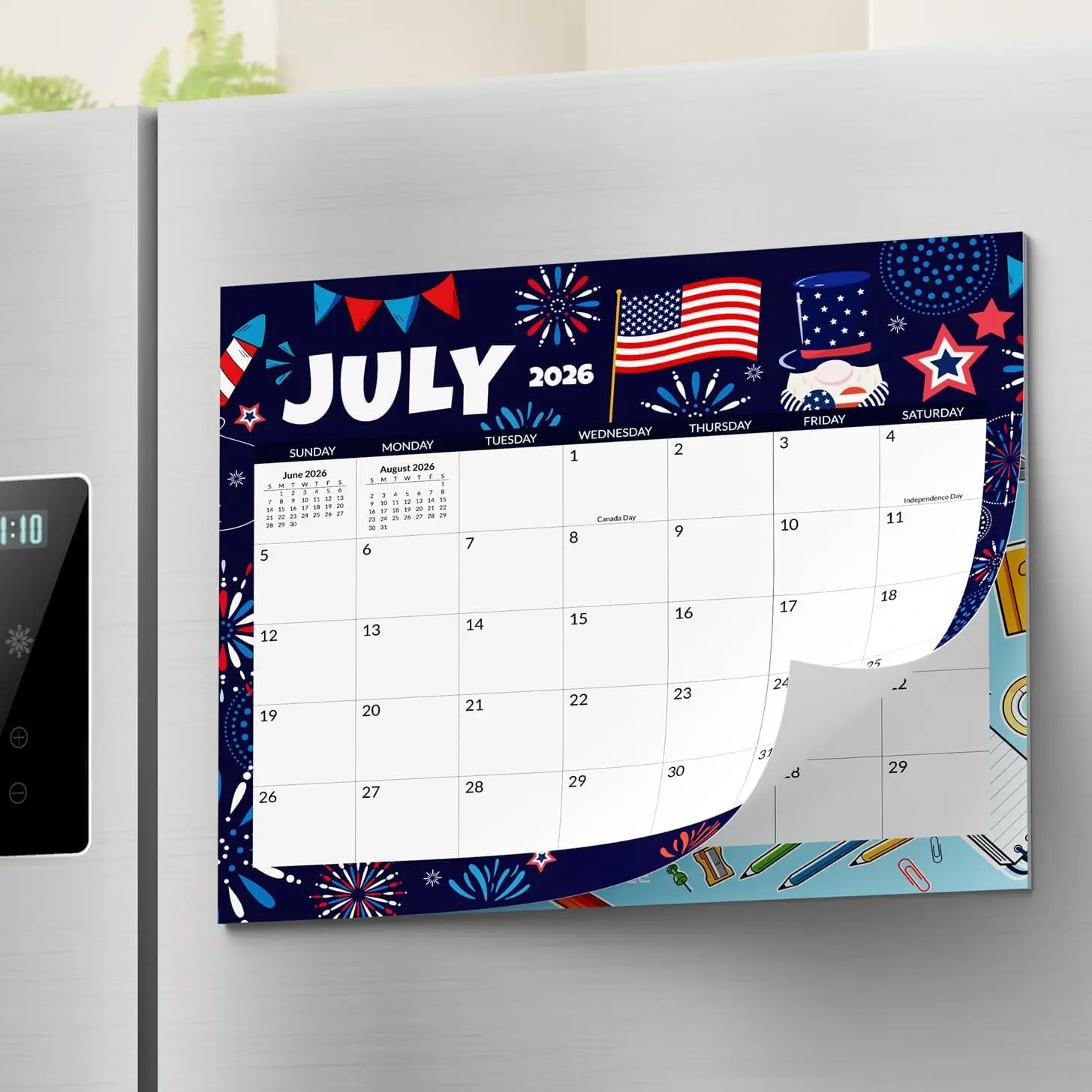 Fridge Calendar 2026-2027 from July 2026 to March 2028,  Calendar for Refrigerator 13.5"x11.5" with  Monthly for Family or Kitchen, Seasonal
