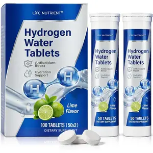 H2 Hydrogen Water Tablets, Magnesium-Infused Dietary Fitness Supplement Hydration Drink Mix for Sports Recovery & Antioxidant Support, Lime Flavor, 100 Count