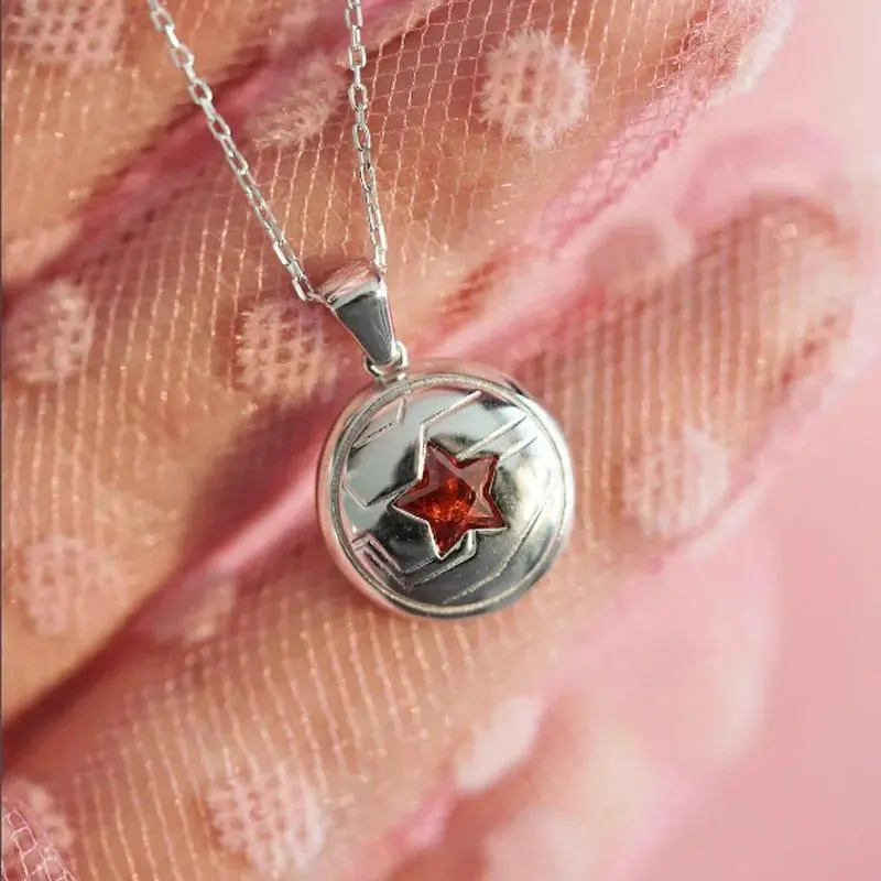 Unisex Winter Soldier Barnes Silver-Plated Star Superhero Necklace, Geometric 1-Piece Casual Jewelry Gift for Festive & Party Supplies, Fashion Accessory for Home Supplies Gifting