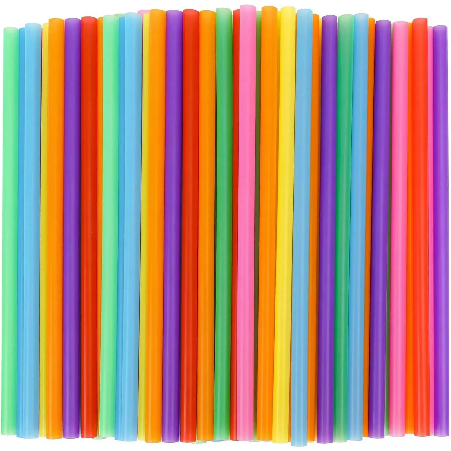 120 Pack Smoothie Straws, 10.3 Inches Straws Disposable, Milkshake Plastic Straws in Assorted Bright Colors