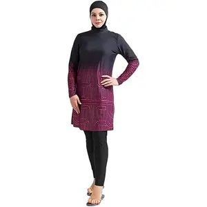 Muslim Burkini Swimsuits for Women 3-Piece Set with Hijab Full Coverage Modest Swimwear for Women