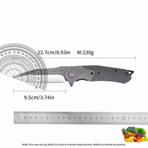 Pocket Knife for Outdoor Survival and EDC, Survival Knife Liner-Lock Belt Clip, Hunting, Camping, Broken Glass