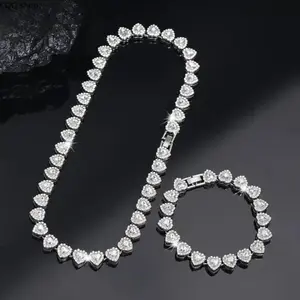 2Pcs Heart Cuban Link Chain Necklace Set for Women & Teens, Hip Hop Aesthetic Jewelry Set Trending on TikTok, Gold Choker Statement Necklace for Party, Birthday, Valentine’s Day & Daily Wear Gift summerwins