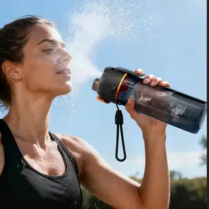 Extra Large Capacity Mist Spray Sports Water Bottle - Leakproof, Durable, Reusable Summer Hydration Bottle for Outdoor Running, Gym Workouts, Adults, Teens