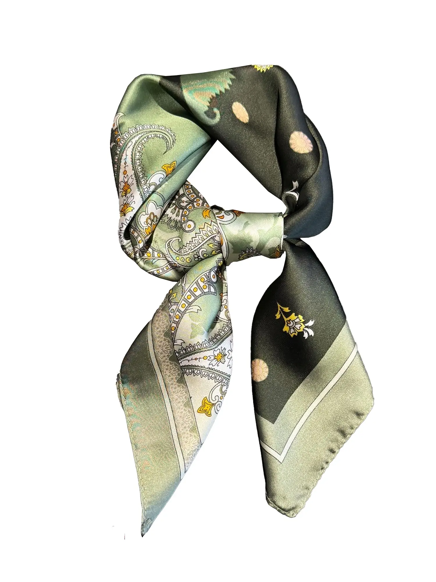 Women's Elegant Patchwork Print Square Silk Scarf, Fashionable Soft Comfortable Scarf for Daily Wear, Casual Versatile Bandana for Women Tie, Casual Soft Shawl