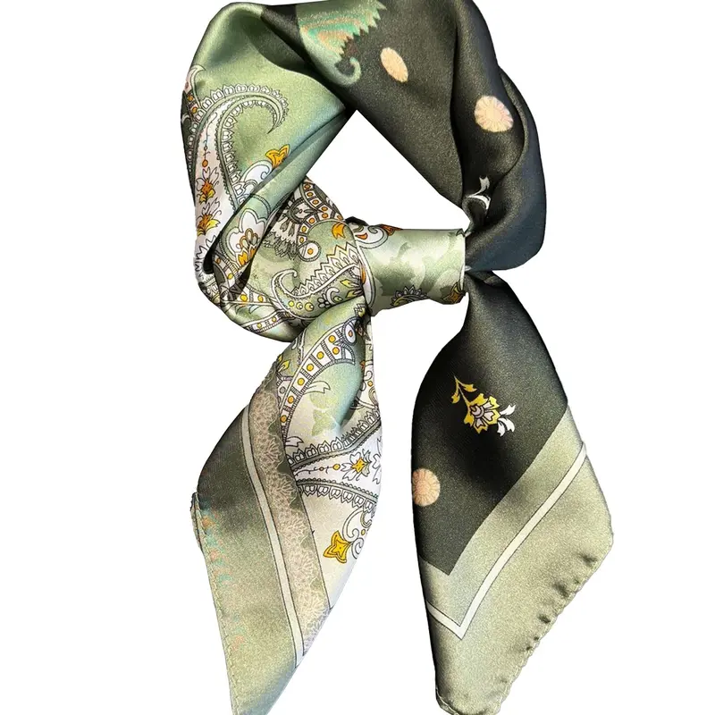 Women's Elegant Patchwork Print Square Scarf, Fashionable Soft Comfortable Scarf for Daily Wear, Casual Versatile Bandana for Women, Fashion Shawl