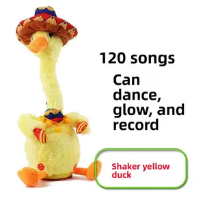 Dancing Talking duck Toy, Stuffed Animal Baby Toy Repeating What You Say, Interactive toys,  Glowing Musical duck Gifts for Toddlers 1-3 Years Old, for Kids , Convenient for  travel, parties or indoor tables,cute stuffies