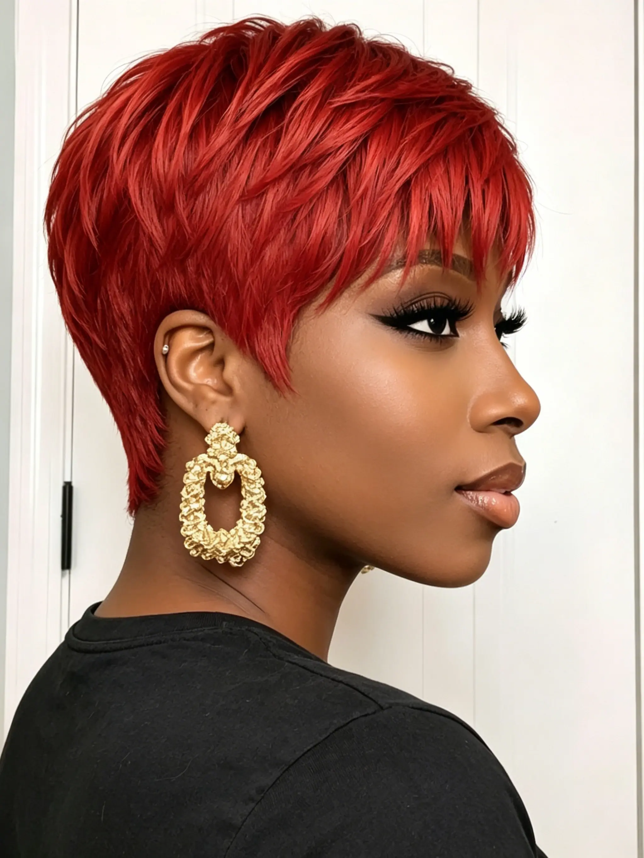 6 Inch Short Pixie Human Hair Wig with Bangs, Layered Straight Style for Women, Natural Looking Wigs, Easy Maintenance, Perfect Gift Idea, Layered Wigs
