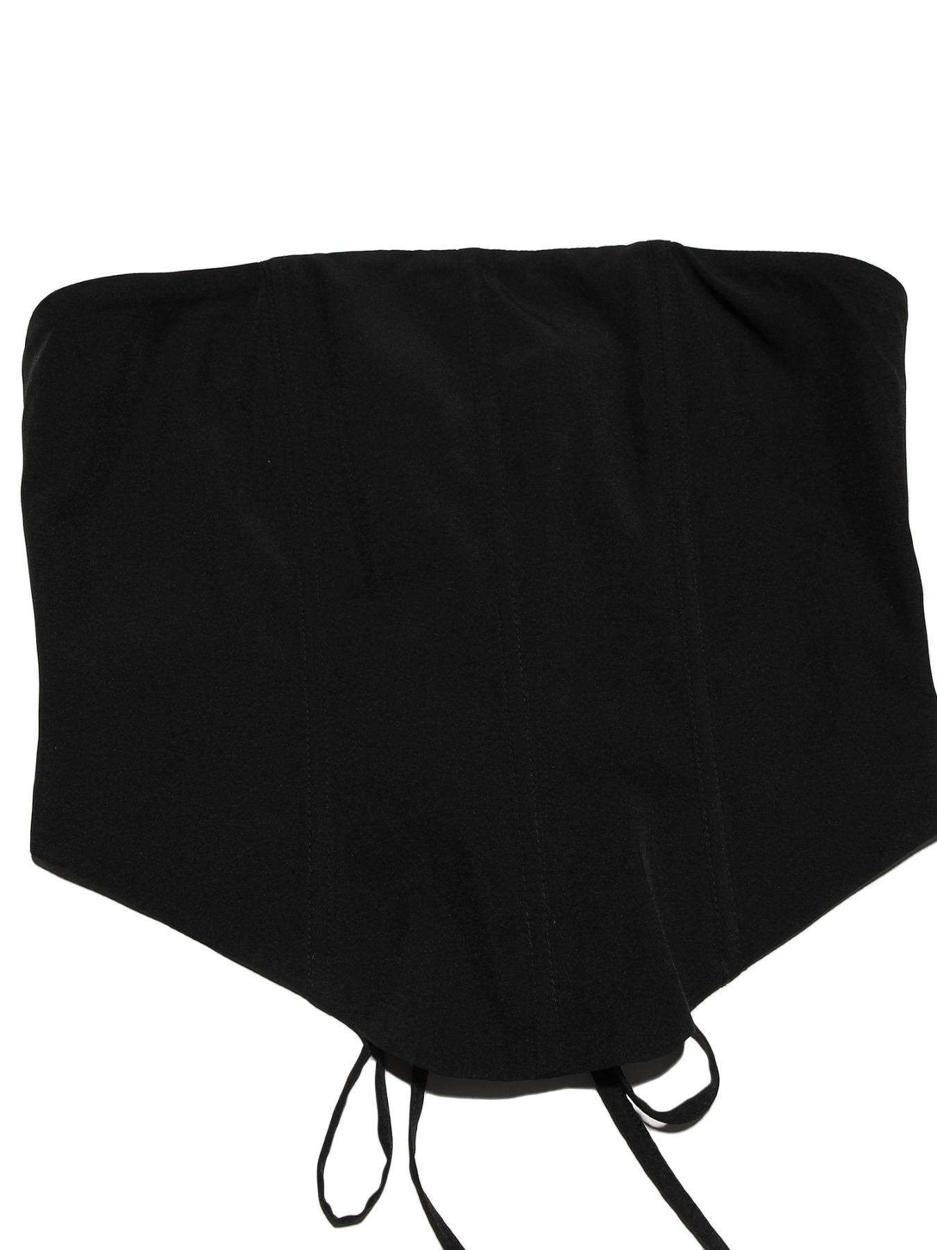 Women's Plain Backless Lace Up Grommet Eyelet Tube Top, Asymmetrical Hem Strapless Top for Daily Wear Party, Ladies Clothes for All Seasons