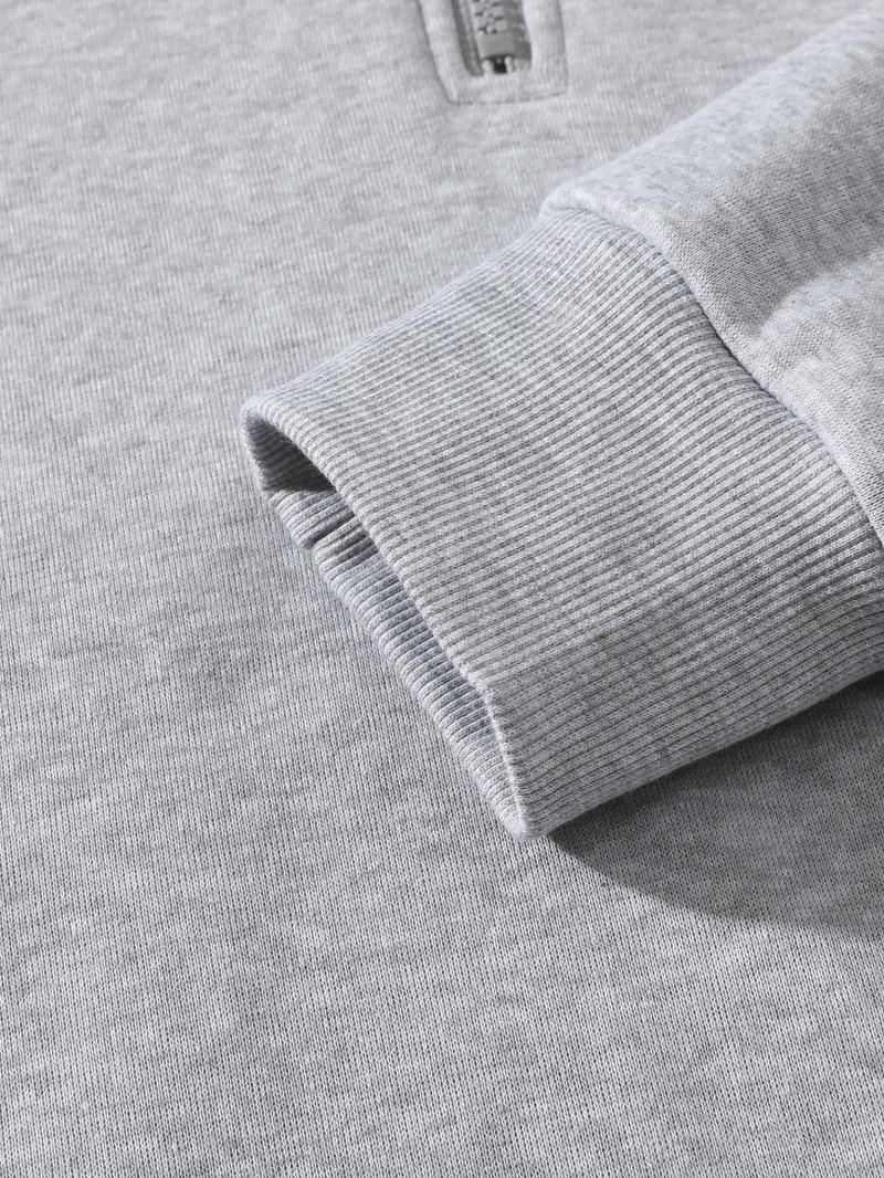 Men's Plain Half Zip Drop Shoulder Essentials Hoodie, Regular Fit Casual Long Sleeve Hooded Sweatshirt for Fall & Winter, Men's Clothes for Daily Wear