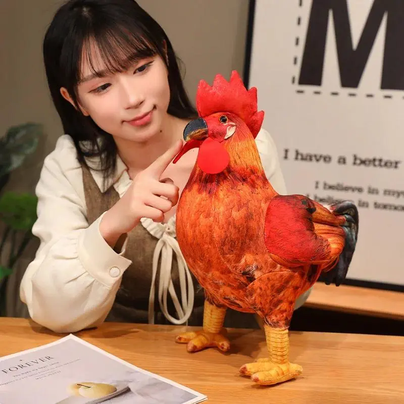 Hot High Quality 30/48cm Simulation Rooster Plush Toys Life Like Chicken Pillow Stuffed Soft Animal Dolls For Room Decor Gift