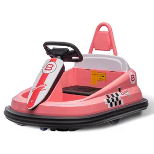 Toddler Bumper Car,360° Rotation 6V Electric Ride On Bumper Car with EVA Bumper Edges, 2-Speeds, Songs & Horn,  LED Lights, Safety Belt for Boys Girls 3-6 Years Old