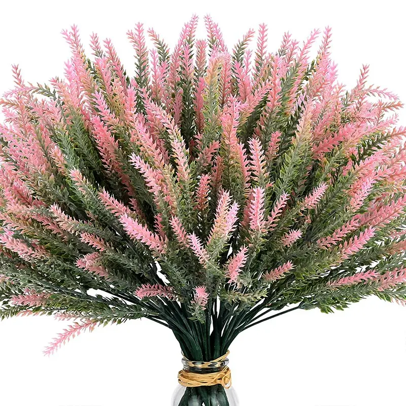 12pcs Vibrant Artificial Lavender Flower Clusters, Durable Plastic Material, Decorative Flowers for Outdoor Garden Decorations, Weddings, Home Decor