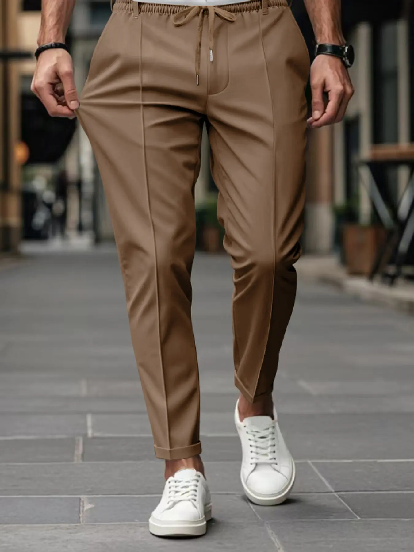 Men's Old Money Style High Waist Drawstring Waist Straight Leg Suit Pants, Loose Pleated Wrinkle Free Business Casual Trousers, Lightweight Soft All-Purpose Pants for Office Travel Vacation, Multiple Colors S-3XL, Work Casual Trousers