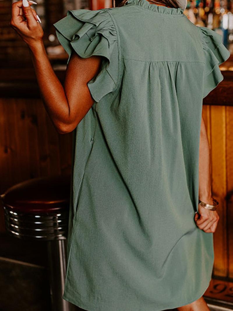 Women's Plain V Neck Dress, Casual Dress for Daily Wear, Ladies Clothes for All Seasons, Casual Everyday Wear