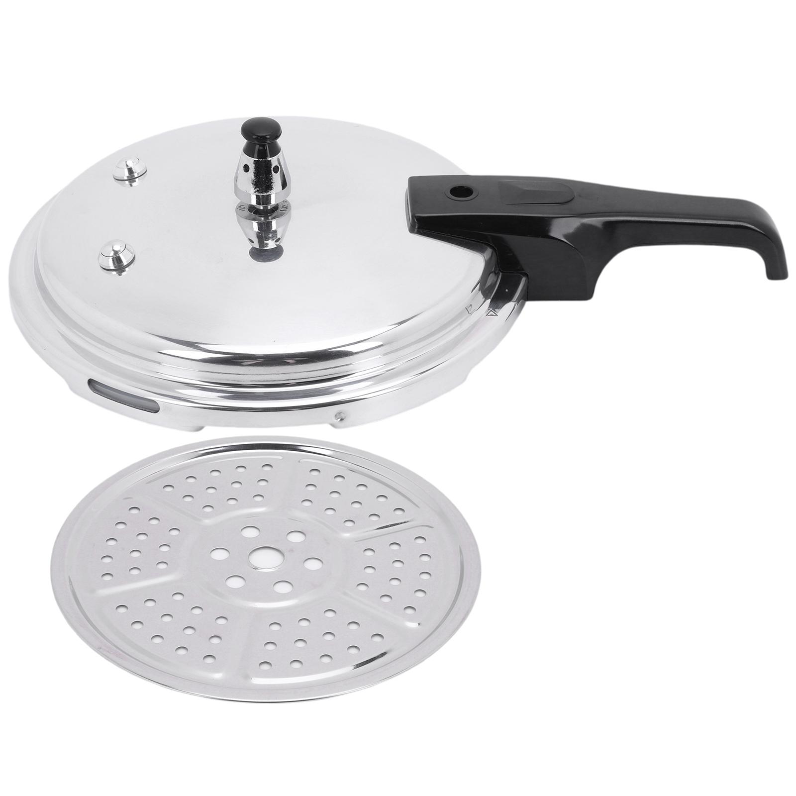 1-Piece Aluminum Alloy Round Pot Pressure Cooker, Multi-Size Cookware with Steaming Plate, Household Stovetop Canner Compatible with Gas & Induction Cookers, Nutrient-Lock Design, Pressure Cookers
