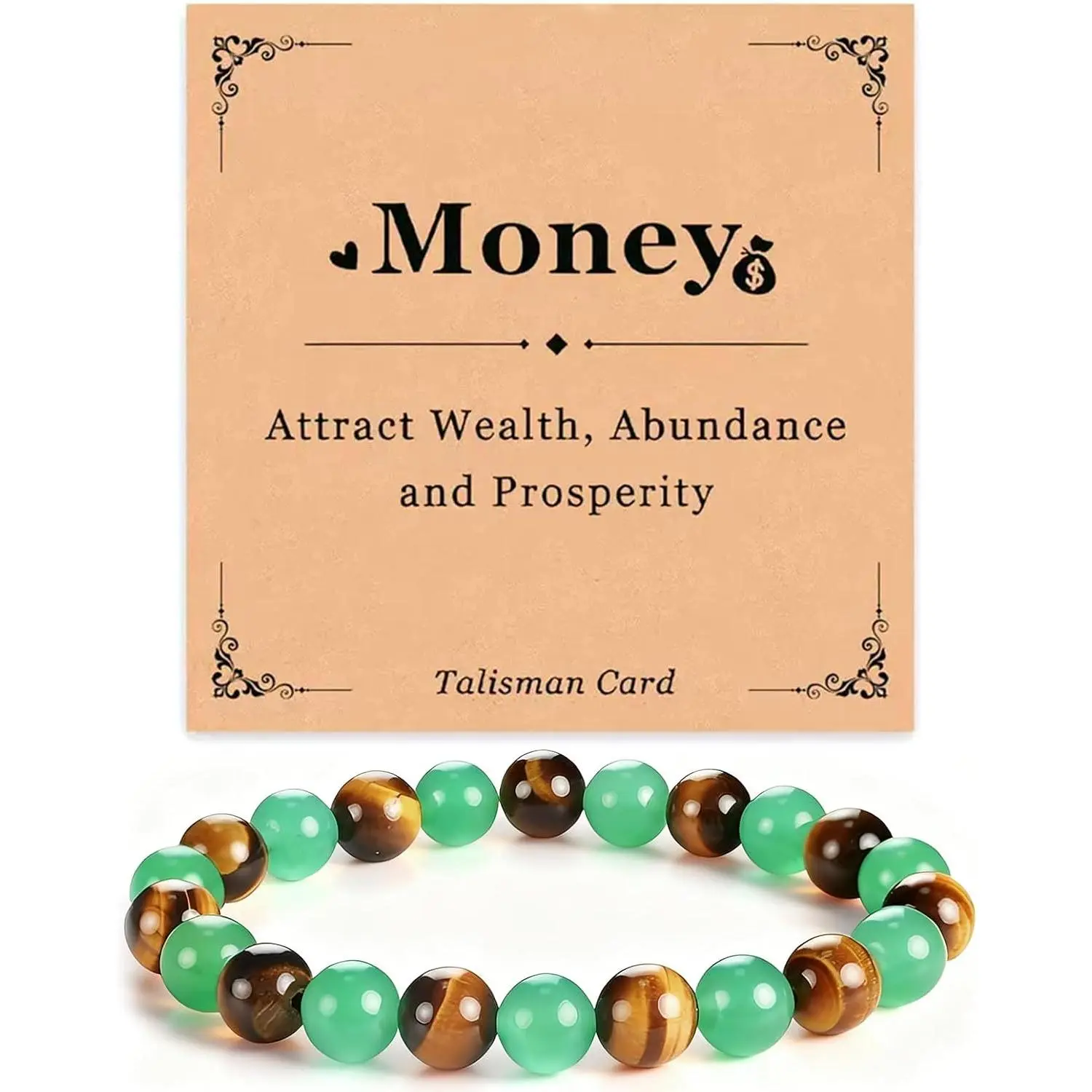 Attraction Bracelet for Women Green Aventurine Tiger Eye Feng Shui Bracelet Prosperity Wealth Abundance Beaded Bracelets  Luck Attract Wealth  Gifts