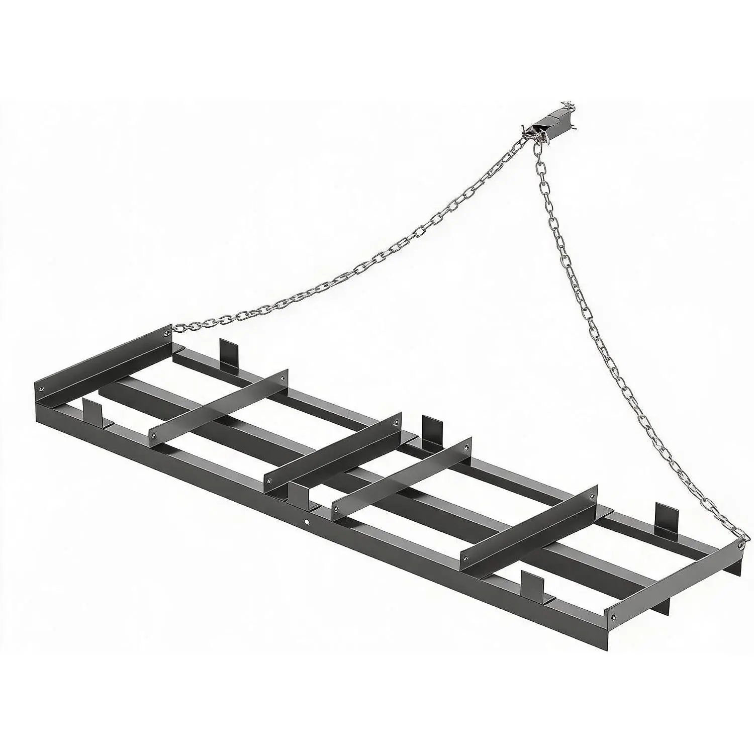 Garvee 8FT Heavy Duty Drag Harrow for ATV, UTV, and Tractor – Tow-Behind Driveway Grader and Lawn Leveling Rake for Gravel, Sand, and Soil – Durable Black, 96x20 Inches