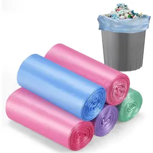 Small Trash bags, 4 Gallon Garbage Bags, Small Garbage Bags Wastebasket Trash Can  Bathroom Office, 5 Rolls(100 Count) -Colored (Multicolor) 1