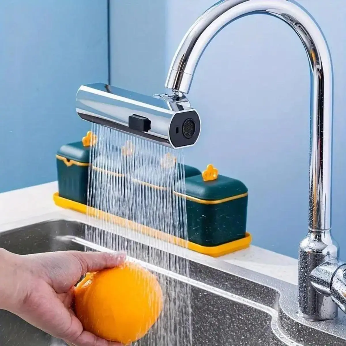 Universal Plastic-PVC Faucet Adapter, 3 Spray Modes Multi-Function Sink Aerator Attachment for Kitchen & Bathroom Water-Saving Tap Accessory