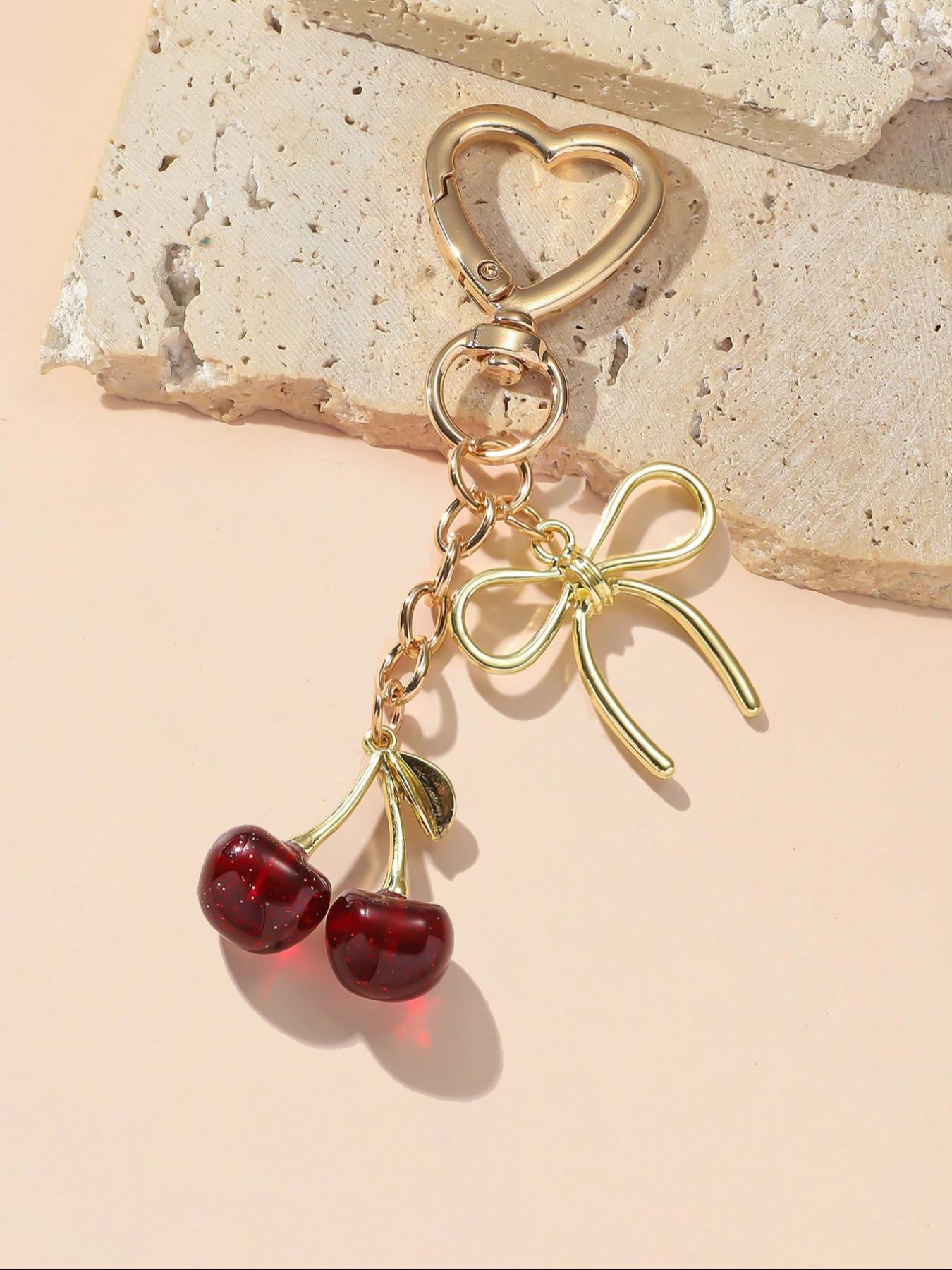 Cute Cherry Design Bag Charm, Fashion Bag Charms, Fashionable Bag Keychain for Women & Girls, Trendy All-match & Exquisite Bag Charm for Birthday Gift, Purse Accessories