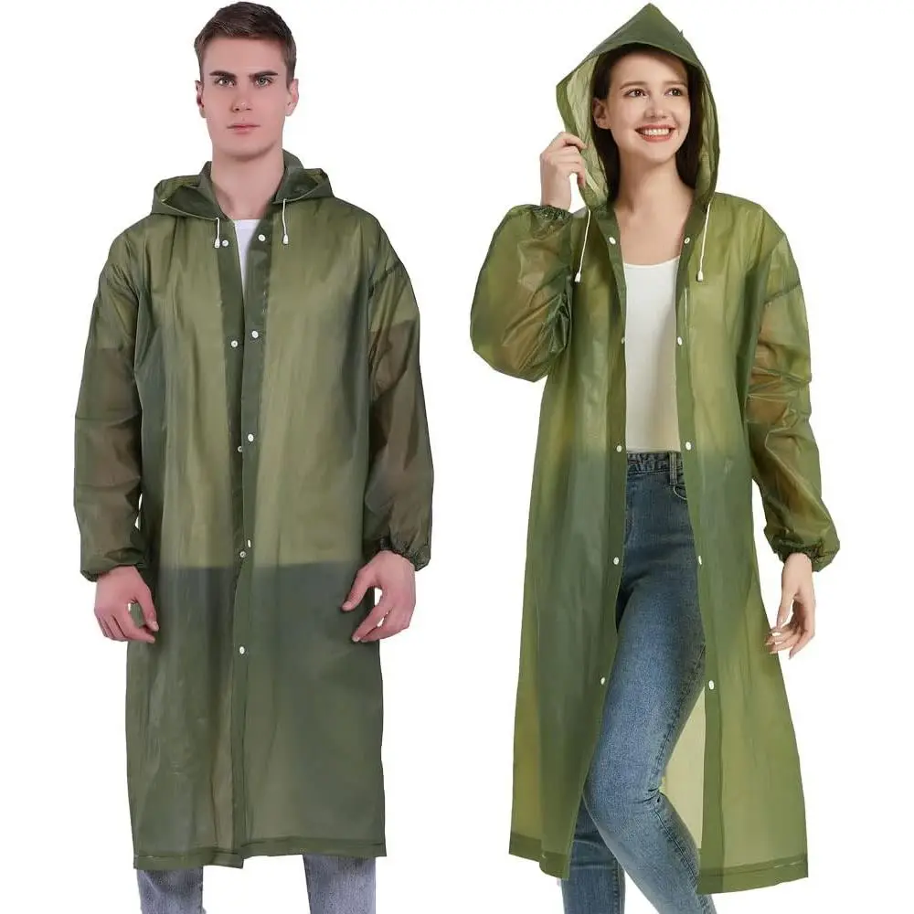 2 Pack Adjustable Durable Hooded Reusable Waterproof Eco-Friendly Portable Raincoats for Adults - 1 Size All Weather Emergency Rain Ponchos with Drawstring, Lightweight for Camping&Hiking Outdoor Events, One Size, Hiking / Light Outdoor