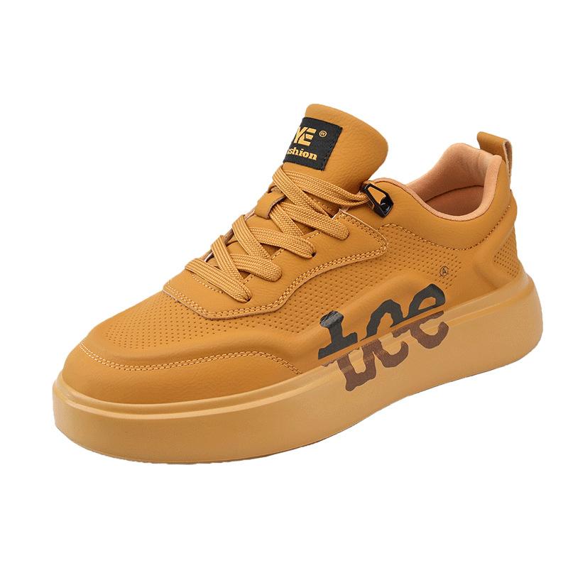 2026 Hot-selling men's shoes: Spring high-end versatile casual sneakers for teenagers, sporty thick-soled height-increasing white trendy shoes