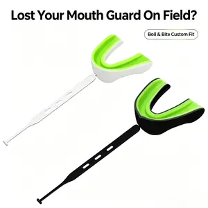 Sports Mouth Guard with Detachable Lanyard, Boil & Bite Moldable Teeth Protection Gear for Boxing, Muay Thai, Taekwondo, MMA, Basketball & American Football