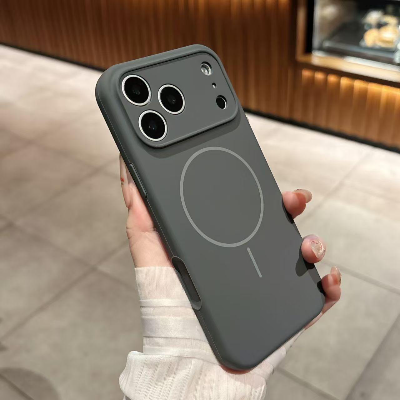 Luxury Magnetic Soft Silicone Phone Case for iPhone 16/15/14/13/12 Pro Max Plus, Wireless Charging Compatible, Drop Protection