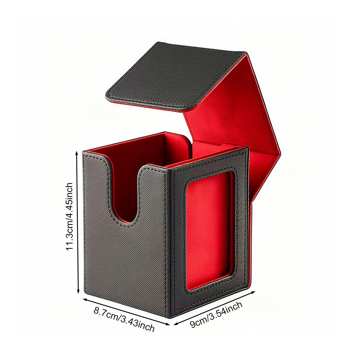 Windowed card box - PU leather vertical insert game card box - Pokémon game card storage box - Pokémon card storage box