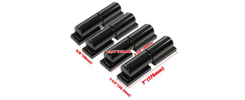 7" Heavy Duty Barrel Hinge for Swing Gates & Doors, Weld-on, 900Lbs Capacity, Steel, Black, 4Pcs, Magnetic, Hardware, Industrial Parts