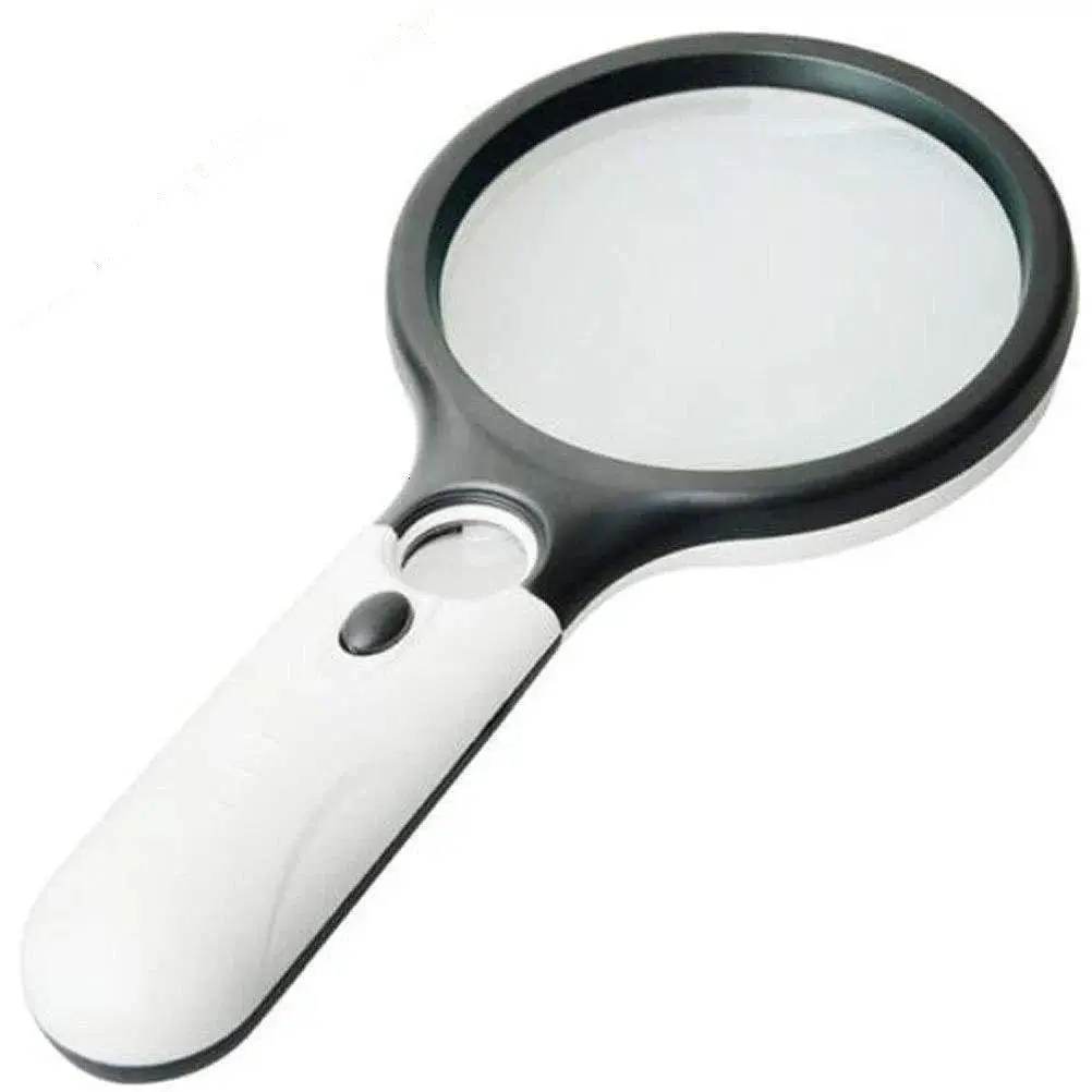 Unisex Handheld Multi-Functional Glass Lens Magnifying Glass - 1 PCS, 10X Magnification, 3 LED Lights, Ergonomic Handle, High Quality Reading Aid, Stationery Supplies, Office & Desk Accessories, Party Bag Gift, Office Accessories